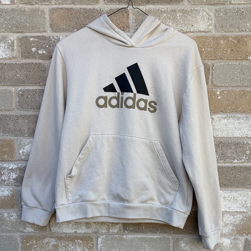 Adidas Beige Hoodie with Black Logo